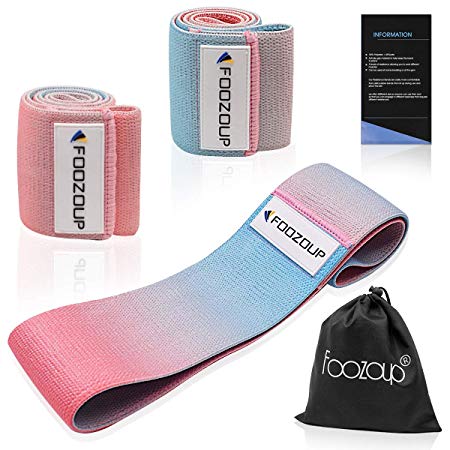 FOOZOUP Booty Bands Non Slip Resistance Hip Exercise Bands Fitness Loop Workout Hip Stretch Bands for Home Fitness, Crossfit, Stretching, Strength Training, Physical Therapy -3 Packs