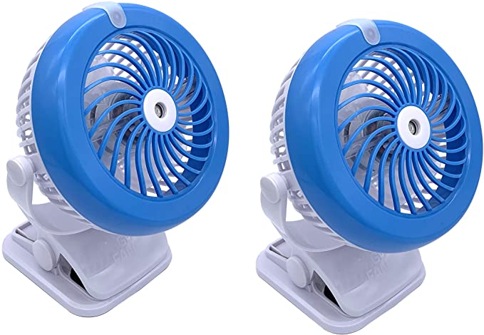Spark Innovators Go Fan Cool Mist - Lithium Ion Fan w/ Built in Mister! - (2) Pack - As Seen on TV