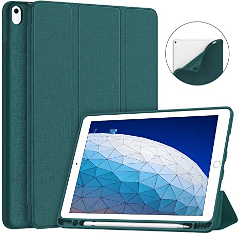 Soke iPad Air 3 Case 2019 with Pencil Holder, Premium Smart Case, Strong Protection, Auto Sleep/Wake, Ultra Slim Soft TPU Back Cover for iPad Air 3rd Generation 2019/iPad Pro 10.5 2017 (Teal)