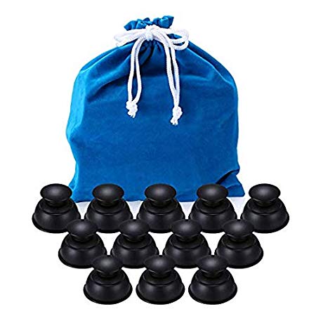 Cupping Therapy Sets, Cupping Vacuum Suction Cups 12Pcs Silicone Cups Massage for Anti Cellulite with Portable Bag for Body Massage,Muscle Relaxation,Pain Relief,Deep Tissue Myofascial Release-Black