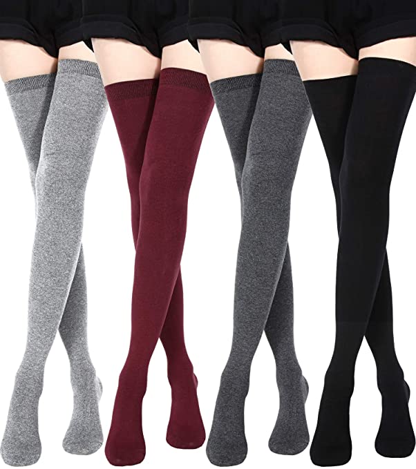 Extra Long Socks Thigh High Cotton Socks Extra Long Boot Stockings for Women