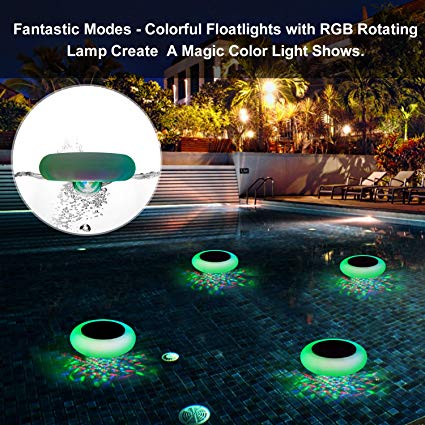 SUNWIND Swimming Pool Lights Floating Solar Underwater RGB Pond Lights Waterproof with Multi Color LED for Pool,Pond,Tub or Party Decorations(1 Pack)