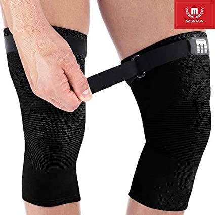 Mava Sports Knee Support Sleeves (Pair) for Joint Pain & Arthritis Relief, Improved Circulation Compression – Effective Support for Running, Jogging, Workout