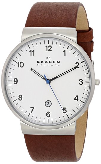 Skagen Klassik Men's Three Hand Leather Watch