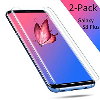 S8 Plus Screen Protector Glass Compatible with Samsung Galaxy S8 Plus Case Friendly Anti Scratch Anti Bubble 3D Curved 2-Pack 9H Hardness After Sales and Shipping by Amazon