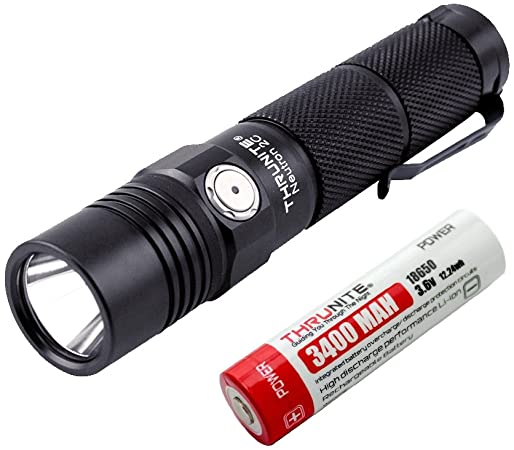 ThruNite Neutron 2C Compact LED Flashlight Emergency Torch Light, 1100 Lumen, Portable Rechargeable Flashlights, Great for Hurricane Supplies, Survival Kits, Emergencies - CW