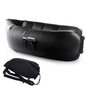 DAS Leben 2016 New Outdoor Inflatable Lounger Balloon Furniture w/ Two Pockets, Ground Nail, Compact Storage Carry Bag