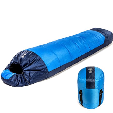 Viking Trek 350x Lightweight Sleeping Bag – Temperature Rated 35°F, Warm & Breathable, Ideal Camping Gear for Scouts, Hiking, and Backpacking - Includes 100% Waterproof Stuff Sack