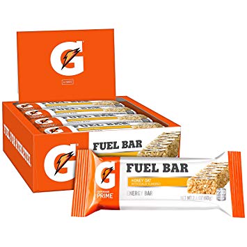 Gatorade Prime Fuel Bar, Honey Oat, 45g of carbs, 5g of protein per bar (12 Count)