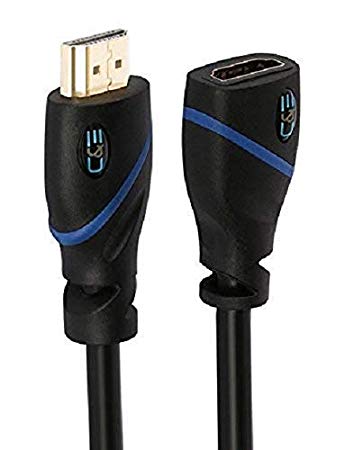 25ft (7.6M) High Speed HDMI Cable Male to Female with Ethernet Black (25 Feet/7.6 Meters) Supports 4K 30Hz, 3D, 1080p and Audio Return CNE523262