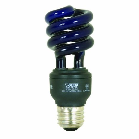 Feit Electric BPESL15T/BLB 13-Watt Compact Fluorescent Twist Bulb (60-Watt Incandescent Equivalent), Black Light Blue