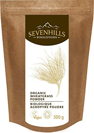 Sevenhills Wholefoods ORGANIC WHEATGRASS POWDER / BIOLOGIQUE AGROPYRE POUDRE 500 g, Soil Association certified organic