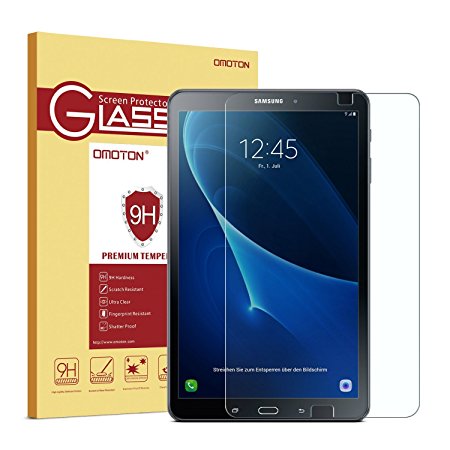 OMOTON Samsung Galaxy Tab A Screen Protector - Tempered Glass Protector Galaxy Tab A 10.1 with [9H Hardness] [Crystal Clear] [Scratch Resist] [No-Bubble Installation] Lifetime warranty