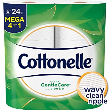 Cottonelle Ultra GentleCare Toilet Paper, Sensitive Bath Tissue, 6 Mega Rolls