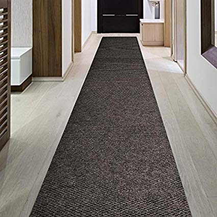 iCustomRug Indoor/Outdoor Utility Berber Loop Carpet Runner and Area Rugs in Brown Many