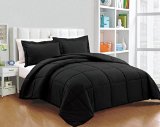 Chezmoi Collection 3-piece Down Alternative Comforter Set QueenFull Black