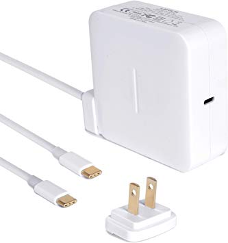 87W USB-C Power Adapter - Compatible with Apple MacBook Pro 13 15 inch (2016 or Later) - 87 Watt MacBook Pro Charger with USB C Cable and Extension Cord