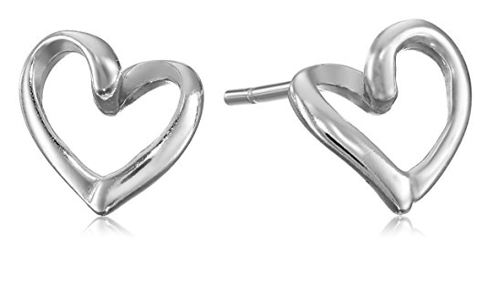 Sterling Silver Open Heart Post Earrings