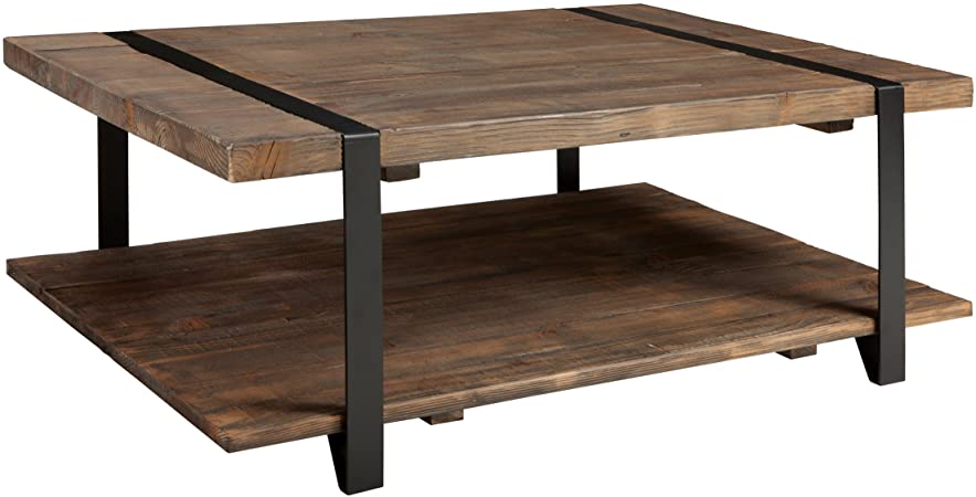 Stowe 48"L Reclaimed Wood Rectangle Coffee Table with Open Bottom Shelf, Natural Finish