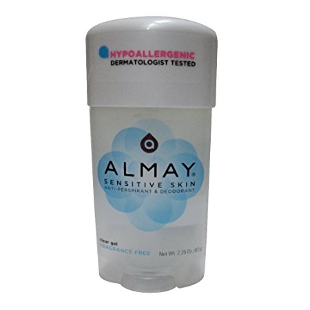 Almay Clear Gel, Anti-Perspirant and Deodorant, Fragrance Free, 2.25-Ounce Stick (Pack of 3 )