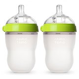 Comotomo Baby Bottle Green 8 Ounce 2 Count