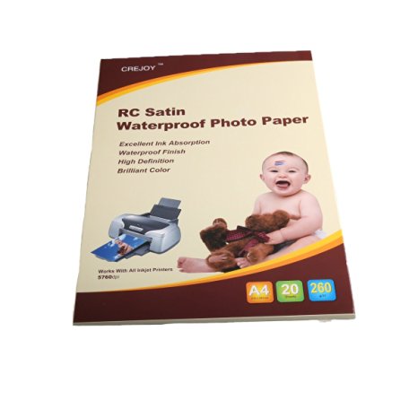SANCC™ Satin Photo Paper, A4 / 8.3"11.7"，20 Sheets, 260g（Professional Waterproof, Instant-Dry, Fade-resist，Resin-coated Substrate)