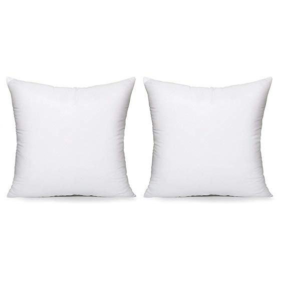 Acanva Set-of-2 Soft Hypoallergenic Pillow Inserts 20 x 20 White