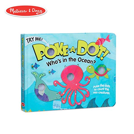 Melissa & Doug Children's Book - Poke-A-Dot: Who’s in The Ocean (Board Book with Buttons To Pop)