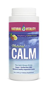 Natural Vitality Natural Vitality Natural Calm Magnesium Anti Stress, Organic, Raspberry Lemon, 16 oz (Pack of 2)