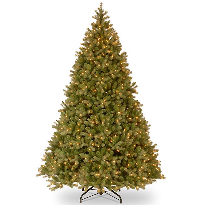 National Tree 10 Foot "Feel-Real" Downswept Douglas Fir Tree with 1000 Clear Lights, Hinged (PEDD1-312-100)