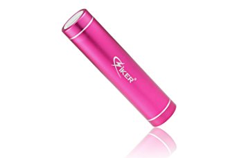 SIKER® 2nd Luster Mini 2600mAh Portable Charger External Battery Power Bank with High capacity for iPhone 6 Plus 5S 5C 5 4S, iPad Air 2 Mini 3, Samsung Galaxy S6 S5 S4 Note Tab, Nexus, HTC(Apple cables/adapters are not included) (PINK)