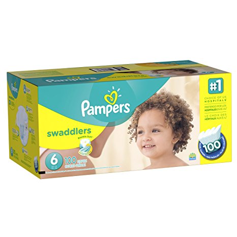 Pampers Swaddlers Diaper Size 6 Economy Pack Plus 100 Count (Packaging May Vary)