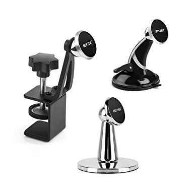 BESTEK Magnetic Phone Holder Combo Set Car Dashboard Mount Desk Clamp Table Stand for iPhone X 8 7 6s 6 Plus SE, Samsung Galaxy S8 S7 S6 Edge Note 8 5 4 3, LG, Moto & more