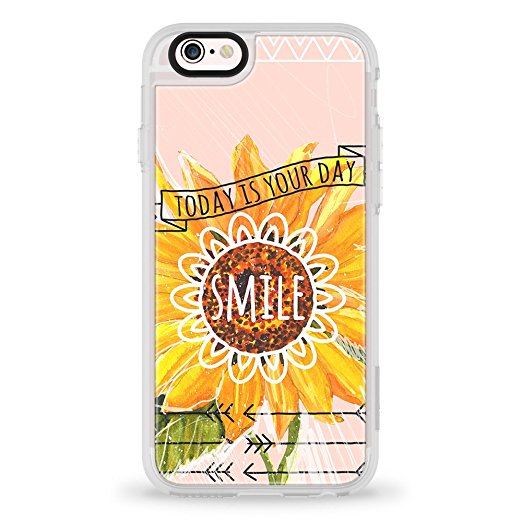 Casetify, New Standard Floral Case | (Smile Today is Your Day Pattern) | iPhone 6 / iPhone 6s Plus Case (5.5 inch) | Interchangeable Backplates with Protective Slim Fit Clear Bumper | Retail Packaging