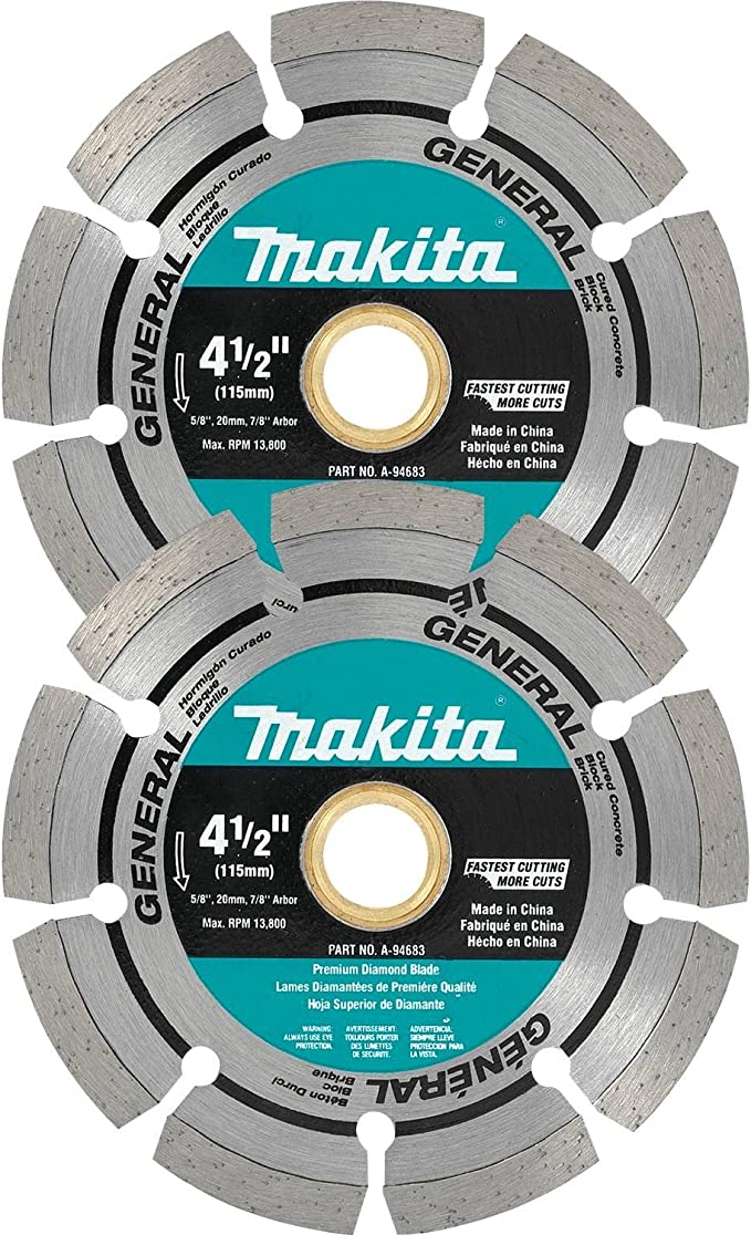 Makita A-97623 4-1/2" Diamond Blade, Segmented, General Purpose, 2/pk