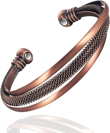 EnerMagiX Copper Bracelet for Women, 99.9% Retro Pure Copper Fashion Magnetic Therapy Bracelets, 3500 Gauss Effective Magnet, Fashion Healthy Jewelry