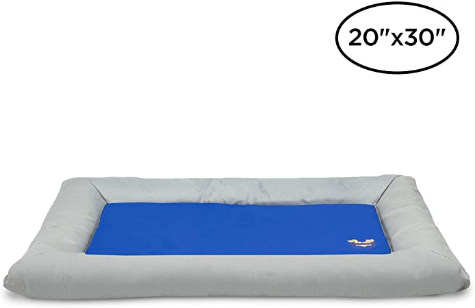Arf Pets Dog Self Cooling Bed Pet Bed – Solid Gel Based Self Cooling Mat for Pets, Includes a Foam Based Bolster Bed for Extra Comfort