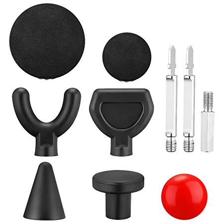 isingo Jigsaw Massage Adapter and Bits, Mobility Jigsaw Massage Balls, Percussion Attachment Tool for Deep Tissue, Trigger Point, Massage, Set of 10