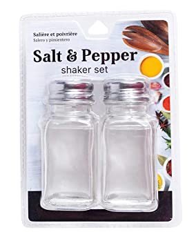 Jacent Glass Salt and Pepper Shaker Set, 2 Count Per Pack - 1 Pack