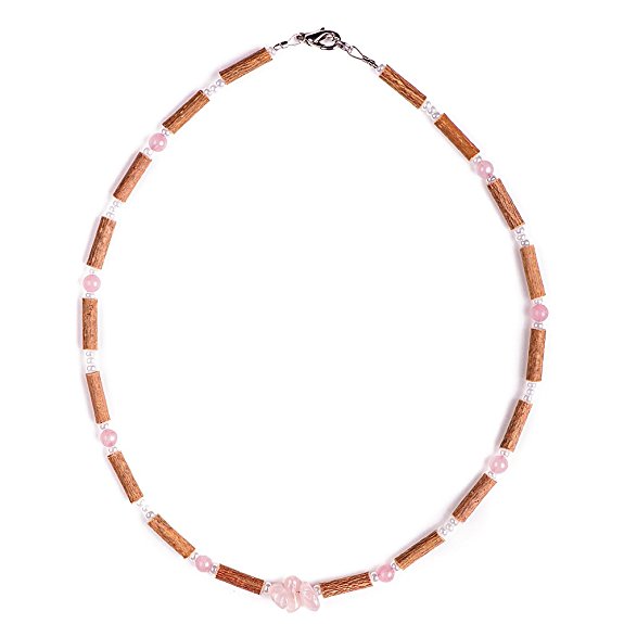 Pure Hazelwood Necklace Rose Quartz for Adults Therapeutic Natural 18N (16'' / 41 CM)