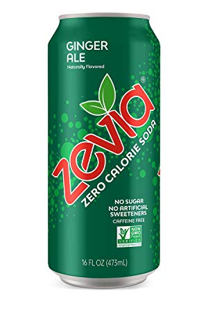 Zevia—Ginger Ale—16 oz. Can (12 Count)—Zero Calories or Sugar, Naturally Sweetened, Carbonated Soda—Refreshing, Flavorful and Tasty