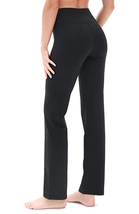 icyzone Yoga Pants for Women - Straight Leg Workout Athletic Exercise Gym Leggings