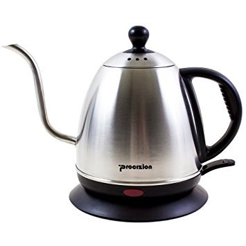 Electric Kettle for Pour Over Coffee & Tea, Stainless 18/8 Steel Gooseneck Drip Teapot (1 Liter)