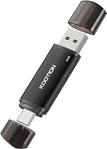 KOOTION USB Stick 64 GB, USB C Stick USB 3.0 OTG Memory Stick 2-in-1 USB 64G Flash Drive Type C Flash Drive 64 Gbyte with Waterproof Keyring for PC/Laptop/Notebook, Type C Mobile Phone