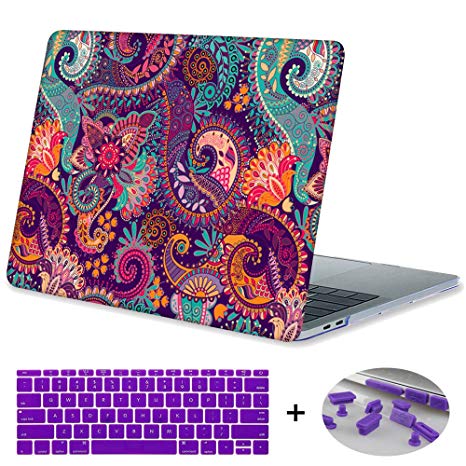 Macbook Air 13 inch Case,Mektron Plastic Print Hard Case with Dust Plug & Silicone Keyboard Cover For MacBook Air 13-inch Model A1369/A1466,Paisley