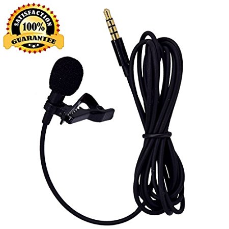 Omnidirectional Condenser Microphone High Sensitivity Mini Professional Deluxe Lavalier Mic Lapel Clip-on for Apple Iphone, Ipad, Ipod Touch, Samsung Android and Windows Smartphones（Small）
