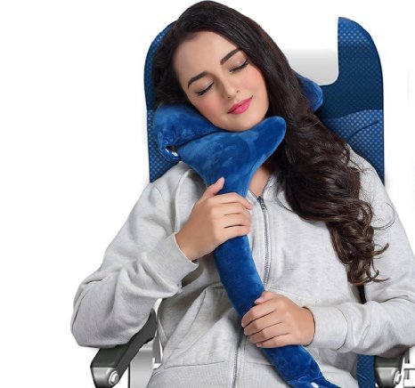 Micool Travel Pillow - Amazing Soft Relaxation Foam for Traveling, Napping, Camping, Sitting, Driving, Working - Best Ergonomic Neck, Chin and Arm Support for a Comfortable Trip (Dark Blue)
