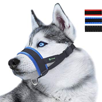 Nylon Dog Muzzle for Large Dogs Prevent from Biting,Barking and Chewing,Adjustable Loop