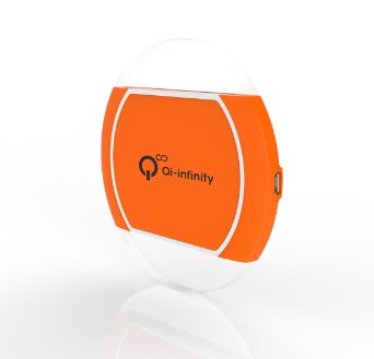 Qi-infinity™ Qi Wireless Charging Pad with Smart LED for Samsung Galaxy S7, Edge, Note 5 and other Phones - (Orange)