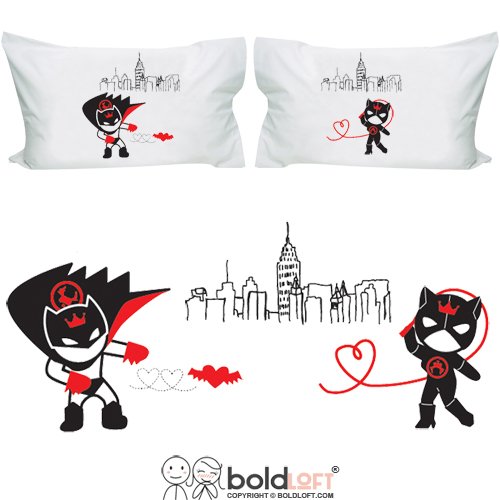 BOLDLOFT We're Irresistibly Attracted His and Hers Pillowcases- Gifts for Couples, Fun Gifts for Couples, Batman Gifts for Men, His and Hers Gifts, Valentines Day Gifts for Him. Matching Couple Stuff